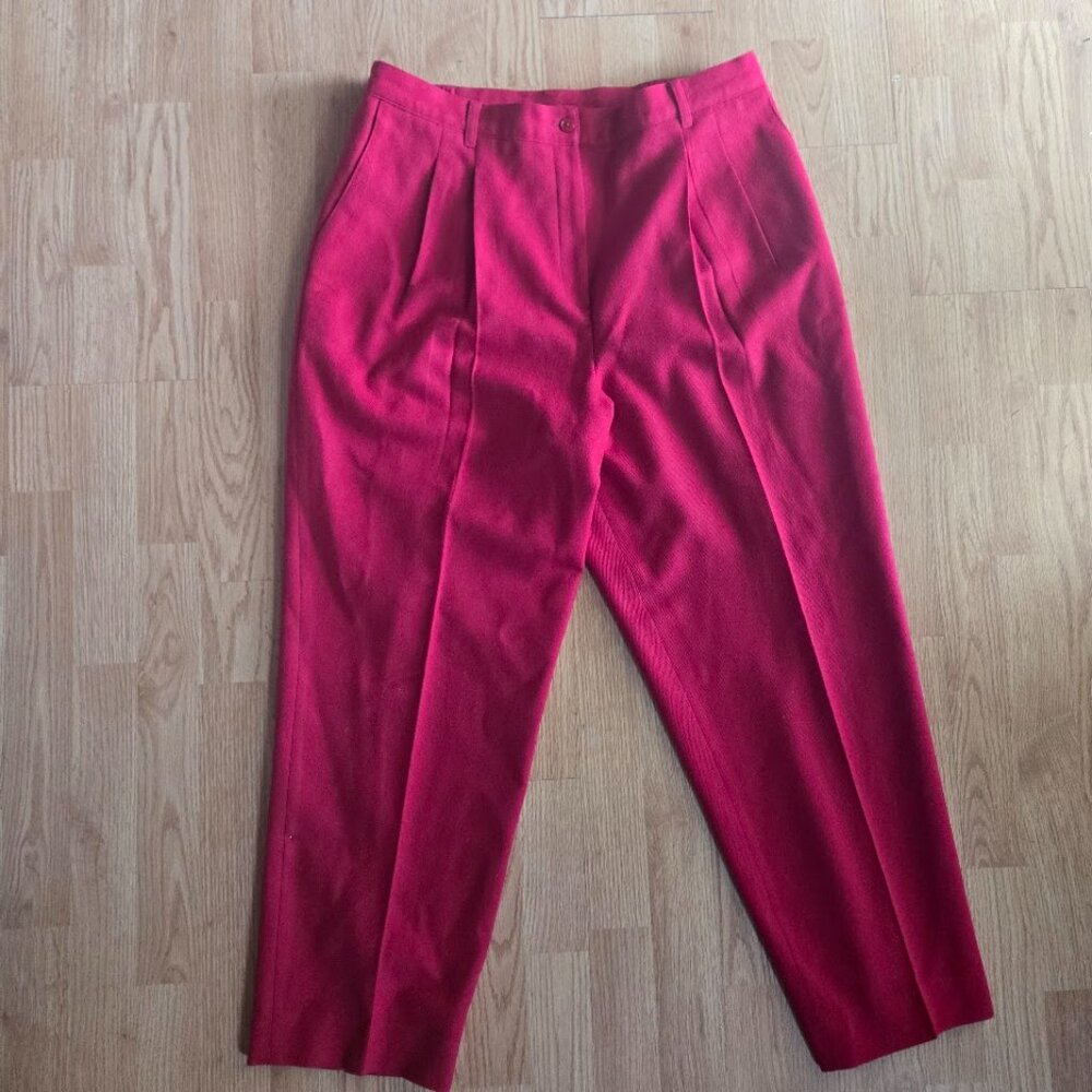 Vintage Sag‎ Harbor Red Wool Pleated Pants - Picture 2 of 5